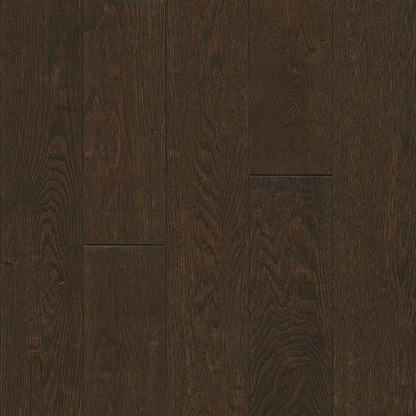 Close-up of dark brown wood flooring with visible grain and texture.