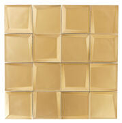 Gold ceramic tiles arranged in a grid pattern