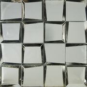 Metallic square tiles with reflective surface