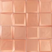Rose gold square tiles arranged in a pattern